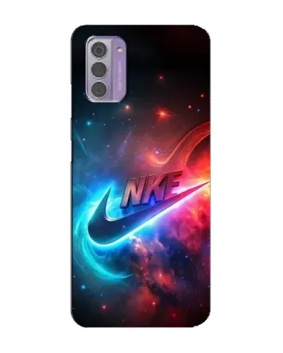 Чехол для Nokia G42 с картинкой «Огненный логотип Nike»
