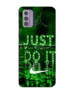 Чехол для Nokia G42 с картинкой «Зеленый неоновый Nike»