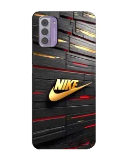 Чехол для Nokia G42 с картинкой «Золотой Nike на металле»