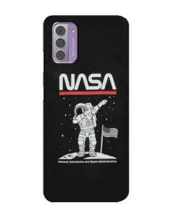 Чехол для Nokia G42 с картинкой «NASA — шагаем по Луне»