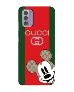 Чехол для Nokia G42 с картинкой «Gucci — полосы и Микки»