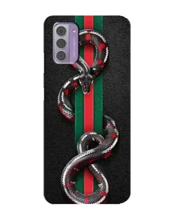 Чехол для Nokia G42 с картинкой «Gucci — змея на полосе»