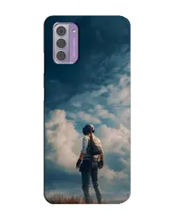 Чехол для Nokia G42 с картинкой «Герой PUBG на скале»