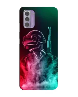 Чехол для Nokia G42 с картинкой «PUBG — огненный воин»
