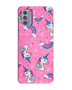 Чехол для Nokia G42 с картинкой «Unicorn паттерн розовый»