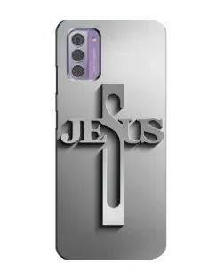 Чехол для Nokia G42 с картинкой «Металлический крест Jesus»