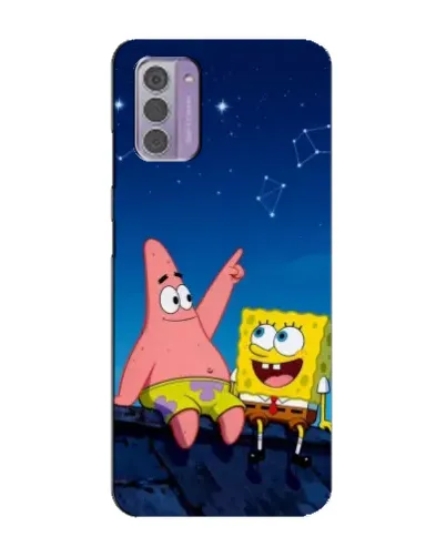 Чехол для Nokia G42 с картинкой «Губка Боб и Патрик ночью» Чехол для Nokia G42 с картинкой «Губка Боб и Патрик ночью»