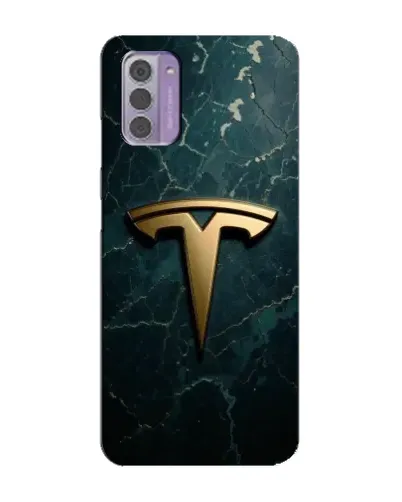 Чехол для Nokia G42 с картинкой «Мраморная Tesla Gold»