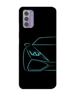 Чохол для Nokia G42 з картинкою «Блакитний силует Lamborghini»