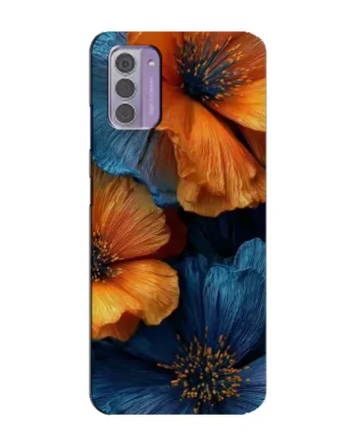 Чехол для Nokia G42 с картинкой «Яркая сине-оранжевая флора» Чехол для Nokia G42 с картинкой «Яркая сине-оранжевая флора»