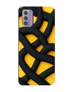 Чехол для Nokia G42 с картинкой «Черное желтое переплетение»