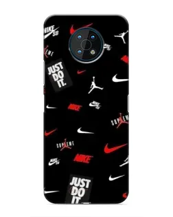 Чехол для Nokia G50 с картинкой «Nike Mix Pattern»