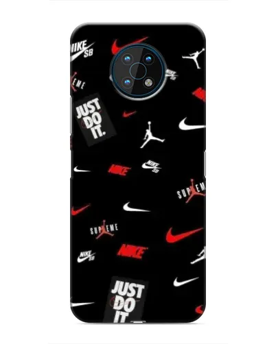 Чехол для Nokia G50 с картинкой «Nike Mix Pattern»