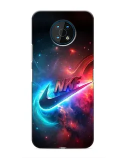 Чехол для Nokia G50 с картинкой «Огненный логотип Nike»
