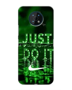 Чехол для Nokia G50 с картинкой «Зеленый неоновый Nike»