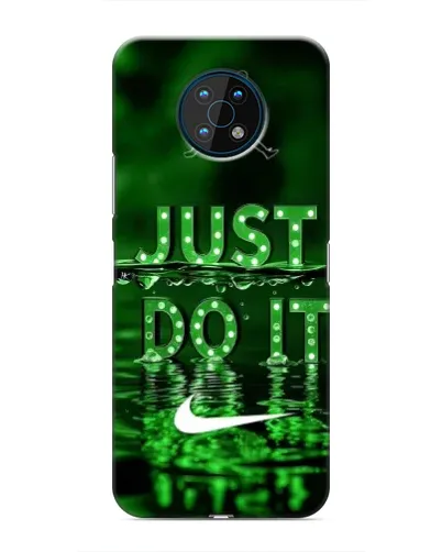 Чехол для Nokia G50 с картинкой «Зеленый неоновый Nike»