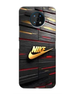 Чехол для Nokia G50 с картинкой «Золотой Nike на металле»