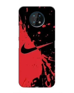 Чехол для Nokia G50 с картинкой «Красные брызги Nike»