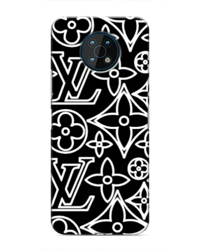 Чехол для Nokia G50 с картинкой «Черно-белый узор LV»