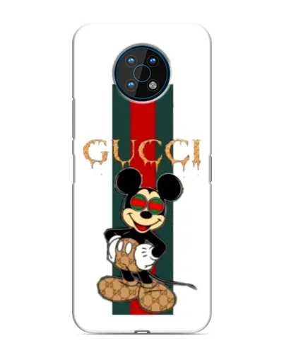 Чехол для Nokia G50 с картинкой «Микки Маус Gucci — полосы»