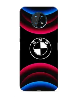 Чехол для Nokia G50 с картинкой «Логотип BMW и неоновые дуги»