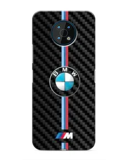 Чехол для Nokia G50 с картинкой «Эмблема BMW и карбон»