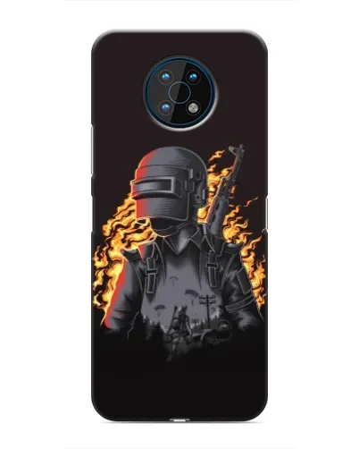 Чехол для Nokia G50 с картинкой «PUBG — огненный силуэт»