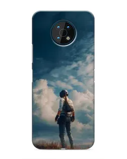 Чехол для Nokia G50 с картинкой «Герой PUBG на скале»