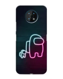 Чехол для Nokia G50 с картинкой «Among Us неон-арт»