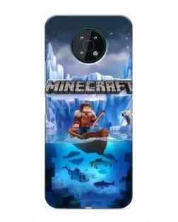 Чехол для Nokia G50 с картинкой «Minecraft ледяной мир»