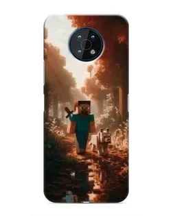 Чехол для Nokia G50 с картинкой «Стив в лесу»
