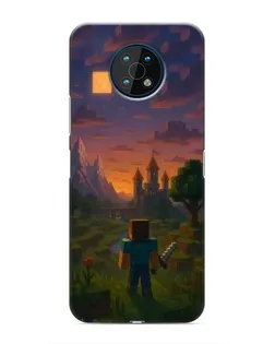 Чехол для Nokia G50 с картинкой «Стив у башни»