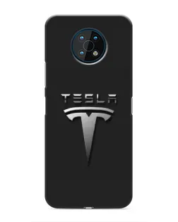 Чехол для Nokia G50 с картинкой «Стальной логотип Tesla»