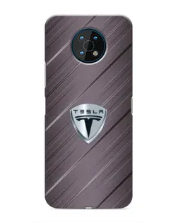 Чехол для Nokia G50 с картинкой «Металлическая текстура Tesla»