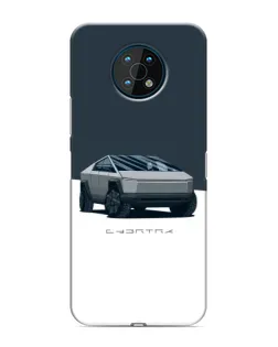 Чехол для Nokia G50 с картинкой «Серебристый Cybertruck Tesla»