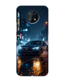 Чехол для Nokia G50 с картинкой «Ночной город и Audi»
