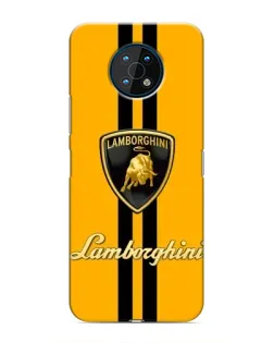 Чехол для Nokia G50 с картинкой «Lamborghini Stripe желтый»