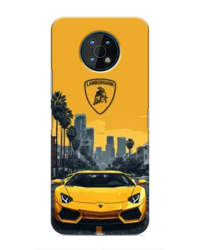 Чехол для Nokia G50 с картинкой «Желтый Lamborghini город» Чехол для Nokia G50 с картинкой «Желтый Lamborghini город»