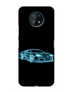 Чехол для Nokia G50 с картинкой «Неоновый контур Lamborghini»