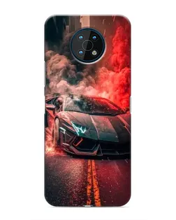 Чехол для Nokia G50 с картинкой «Lamborghini красный дым»