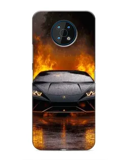 Чехол для Nokia G50 с картинкой «Lamborghini в огне»