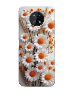 Чехол для Nokia G50 с картинкой «Белые сухоцветы»