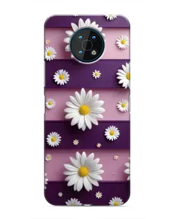 Чехол для Nokia G50 с картинкой «Ромашки на фиолетовом»