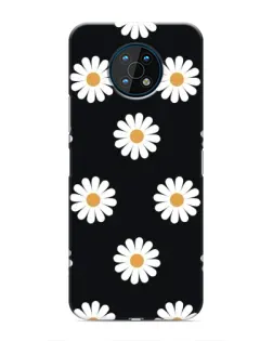 Чехол для Nokia G50 с картинкой «Ромашки на черном»
