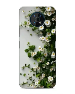 Чехол для Nokia G50 с картинкой «Ветка мелких белых цветов»