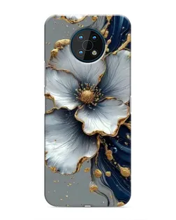 Чехол для Nokia G50 с картинкой «Белый цветок и золотой флюид»