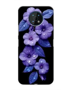 Чехол для Nokia G50 с картинкой «Фиолетовые цветы с росою»