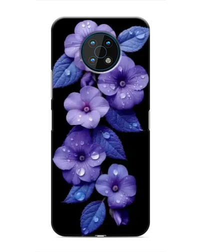 Чехол для Nokia G50 с картинкой «Фиолетовые цветы с росою»
