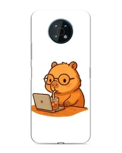 Чохол для Nokia G50 з картинкою «Капібара з ноутбуком»