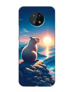 Чохол для Nokia G50 з картинкою «Захід сонця з капібарою»